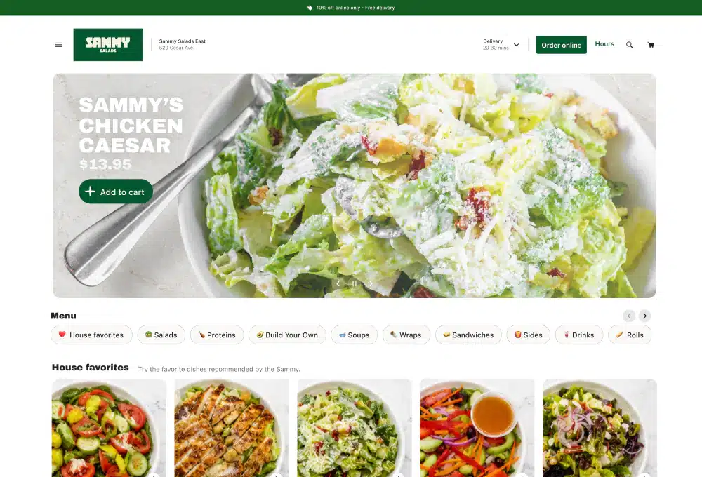 Slice restaurant website template design, option 11 of 12